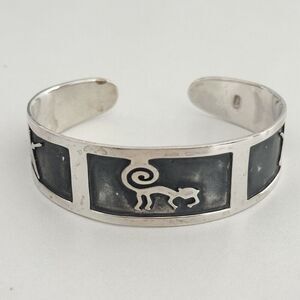 Vintage 950 Silver Storyteller Modernist Southwest Cuff Bracelet